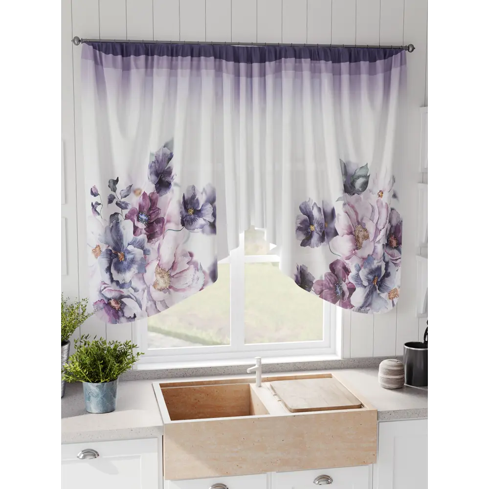 Фото 4 Штора на шторной ленте Comfy Way Флонмокс 300x130 см цвет фиолетовый Фото 4 Штора на шторной ленте Comfy Way Флонмокс 300x130 см цвет фиолетовый