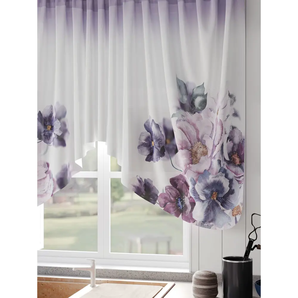 Фото 5 Штора на шторной ленте Comfy Way Флонмокс 300x130 см цвет фиолетовый Фото 5 Штора на шторной ленте Comfy Way Флонмокс 300x130 см цвет фиолетовый
