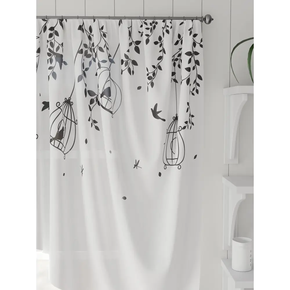 Фото 4 Штора на шторной ленте Comfy Way Шоркас 300x130 см цвет белый Фото 4 Штора на шторной ленте Comfy Way Шоркас 300x130 см цвет белый
