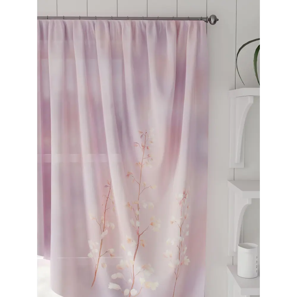 Фото 3 Штора на шторной ленте Comfy Way Рилфорис 300x130 см цвет лиловый Фото 3 Штора на шторной ленте Comfy Way Рилфорис 300x130 см цвет лиловый