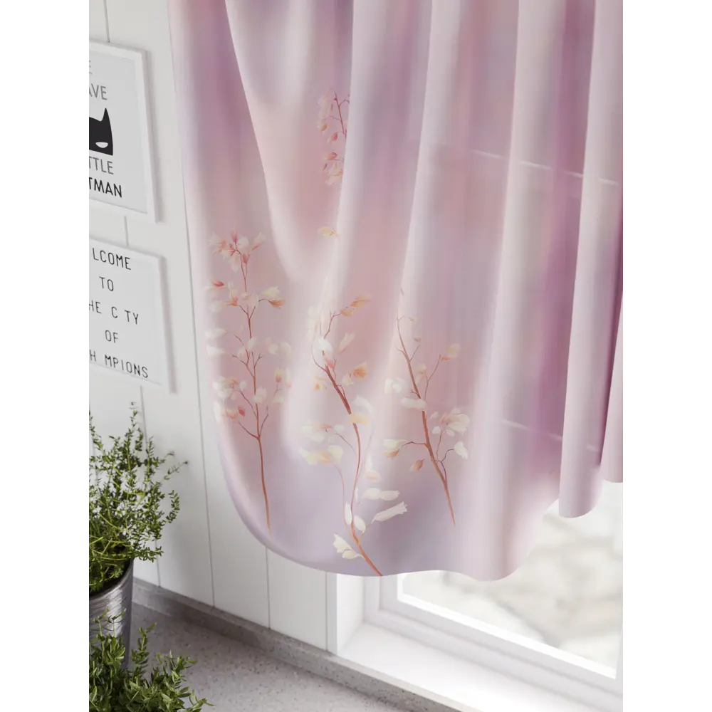 Фото 4 Штора на шторной ленте Comfy Way Рилфорис 300x130 см цвет лиловый Фото 4 Штора на шторной ленте Comfy Way Рилфорис 300x130 см цвет лиловый