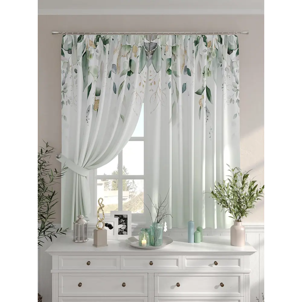 Фото Комплект штор на шторной ленте Comfy Way Ристира 150x160 см цвет бежевый Фото Комплект штор на шторной ленте Comfy Way Ристира 150x160 см цвет бежевый