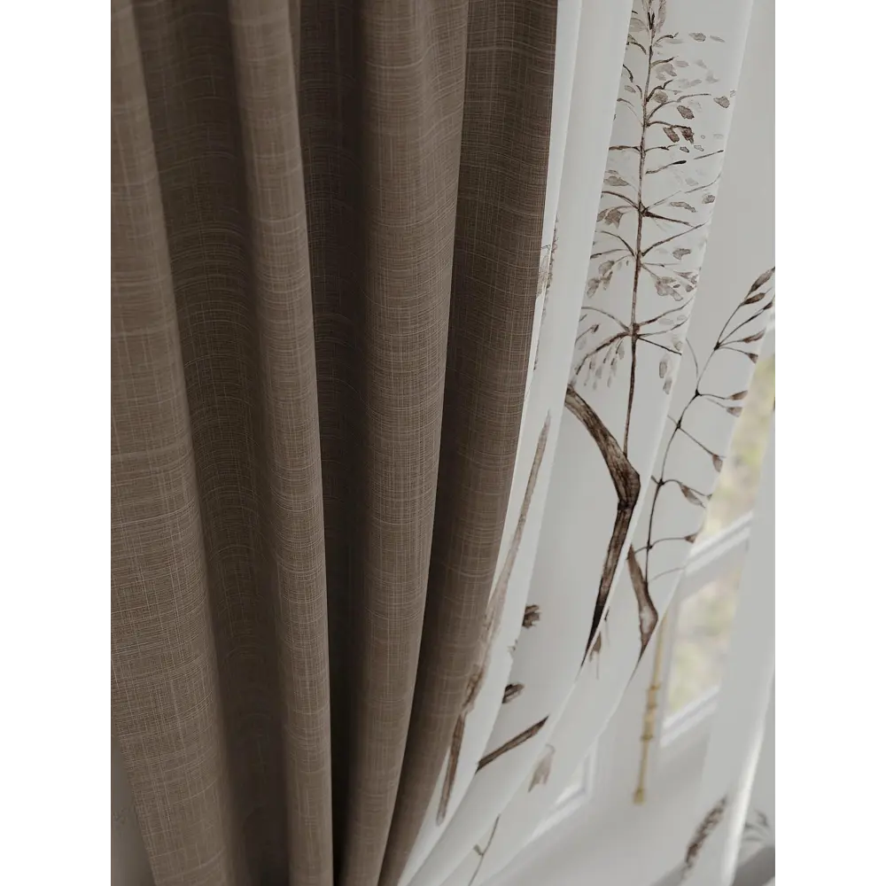 Фото 4 Комплект штор на шторной ленте Comfy Way Дисторо 150x160 см цвет бежевый Фото 4 Комплект штор на шторной ленте Comfy Way Дисторо 150x160 см цвет бежевый