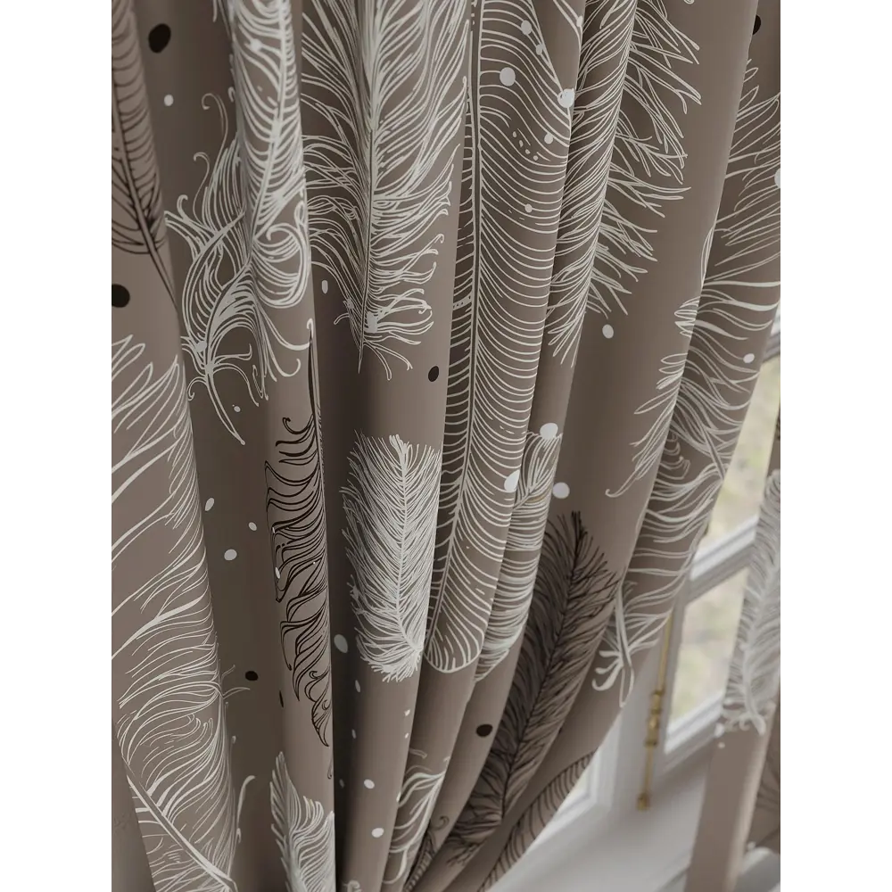 Фото 4 Комплект штор на шторной ленте Comfy Way Эриус 150x160 см цвет бежевый Фото 4 Комплект штор на шторной ленте Comfy Way Эриус 150x160 см цвет бежевый