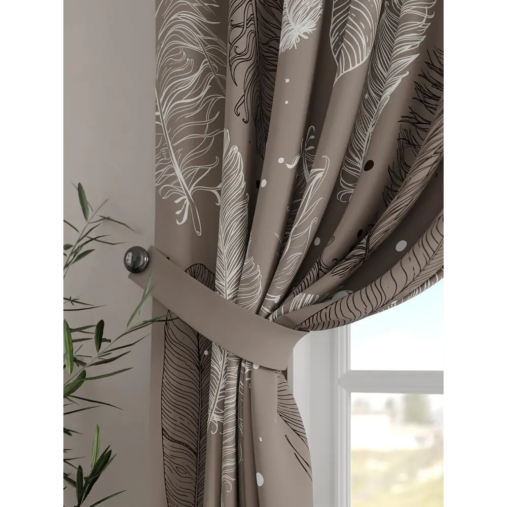 Фото 3 Комплект штор на шторной ленте Comfy Way Эриус 150x160 см цвет бежевый Фото 3 Комплект штор на шторной ленте Comfy Way Эриус 150x160 см цвет бежевый