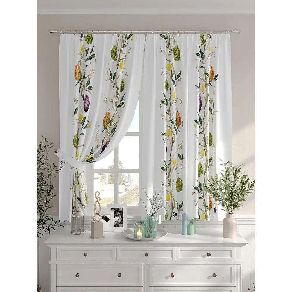 Фото 2 Комплект штор на шторной ленте Comfy Way Нирито 150x160 см цвет белый Фото 2 Комплект штор на шторной ленте Comfy Way Нирито 150x160 см цвет белый