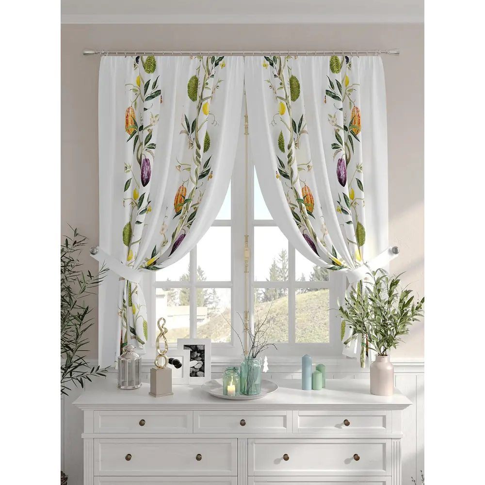 Фото 3 Комплект штор на шторной ленте Comfy Way Нирито 150x160 см цвет белый Фото 3 Комплект штор на шторной ленте Comfy Way Нирито 150x160 см цвет белый