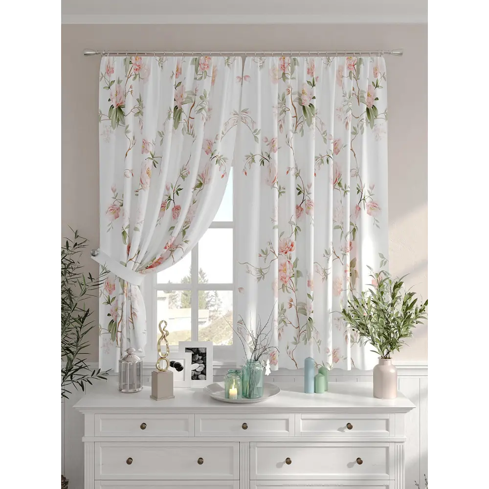 Фото 2 Комплект штор на шторной ленте Comfy Way Вистра 150x160 см цвет белый Фото 2 Комплект штор на шторной ленте Comfy Way Вистра 150x160 см цвет белый