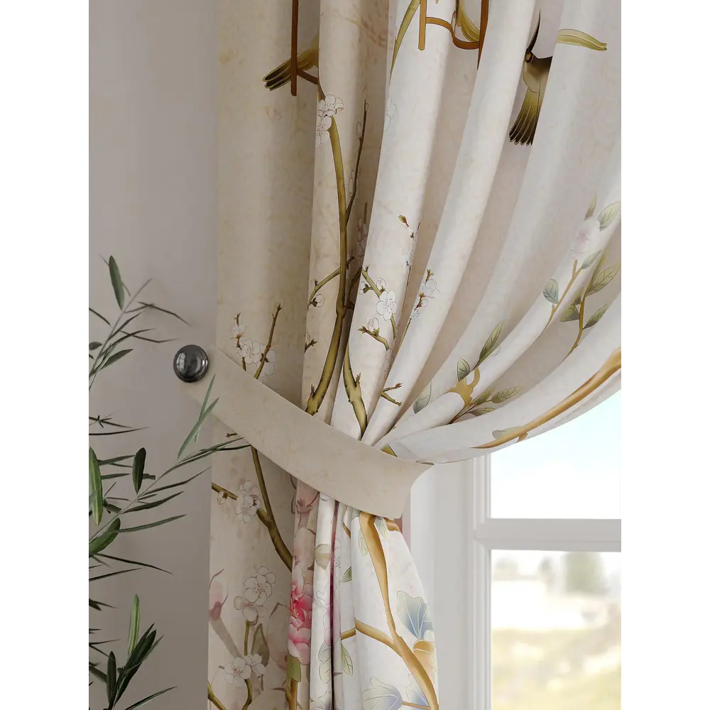 Фото 4 Комплект штор на шторной ленте Comfy Way Двилан 150x160 см цвет бежевый Фото 4 Комплект штор на шторной ленте Comfy Way Двилан 150x160 см цвет бежевый