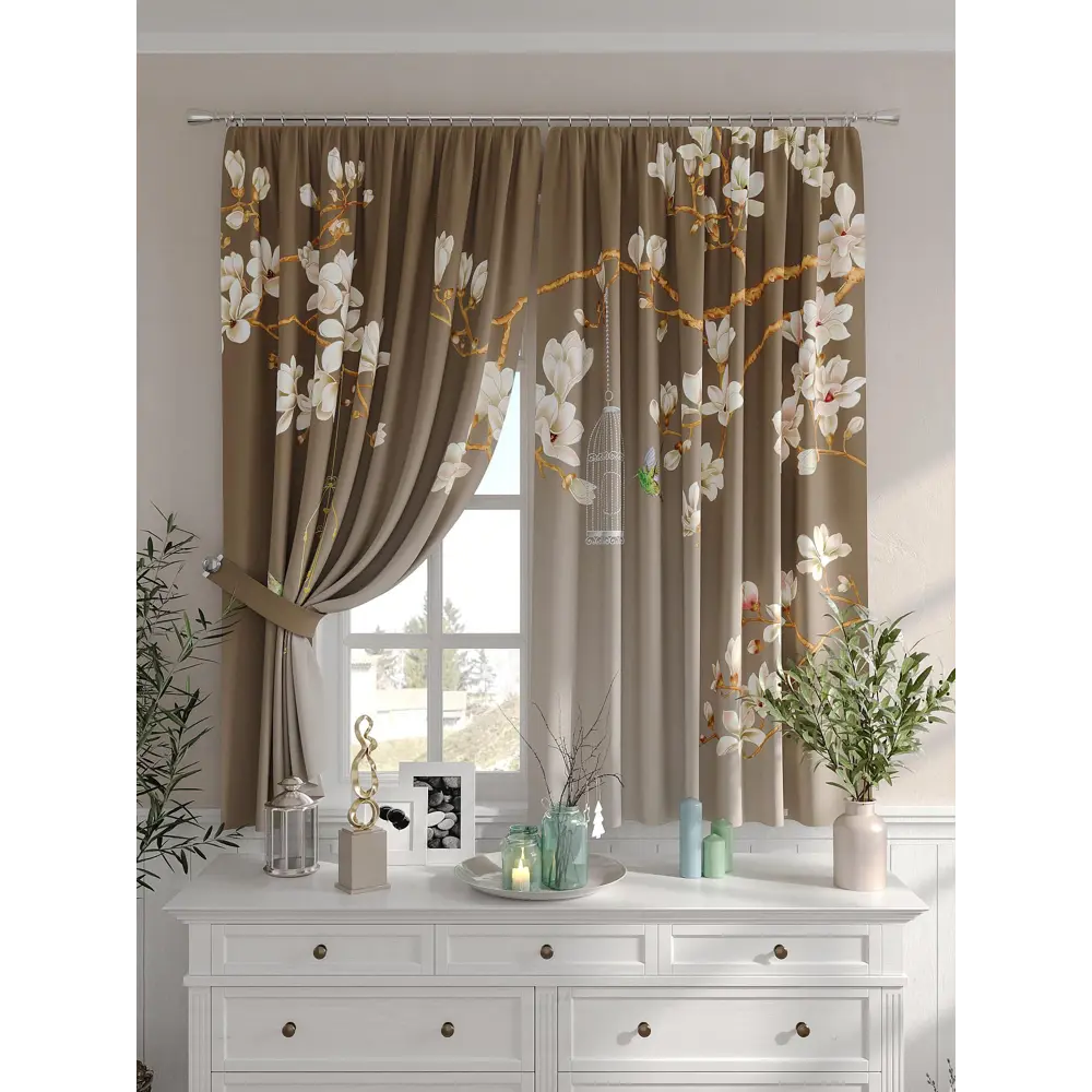 Фото 3 Комплект штор на шторной ленте Comfy Way Цвитон 150x160 см цвет белый Фото 3 Комплект штор на шторной ленте Comfy Way Цвитон 150x160 см цвет белый