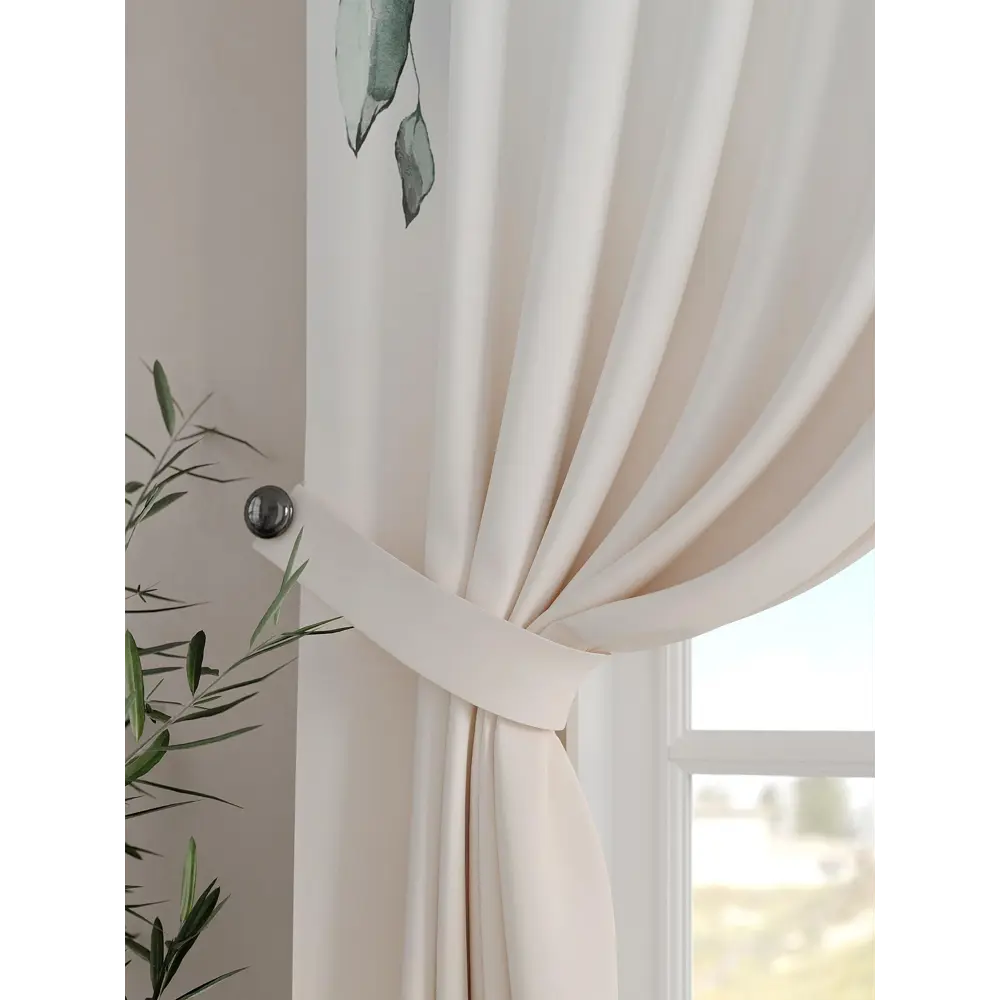 Фото 3 Комплект штор на шторной ленте Comfy Way Эдикор 150x160 см цвет бежевый Фото 3 Комплект штор на шторной ленте Comfy Way Эдикор 150x160 см цвет бежевый