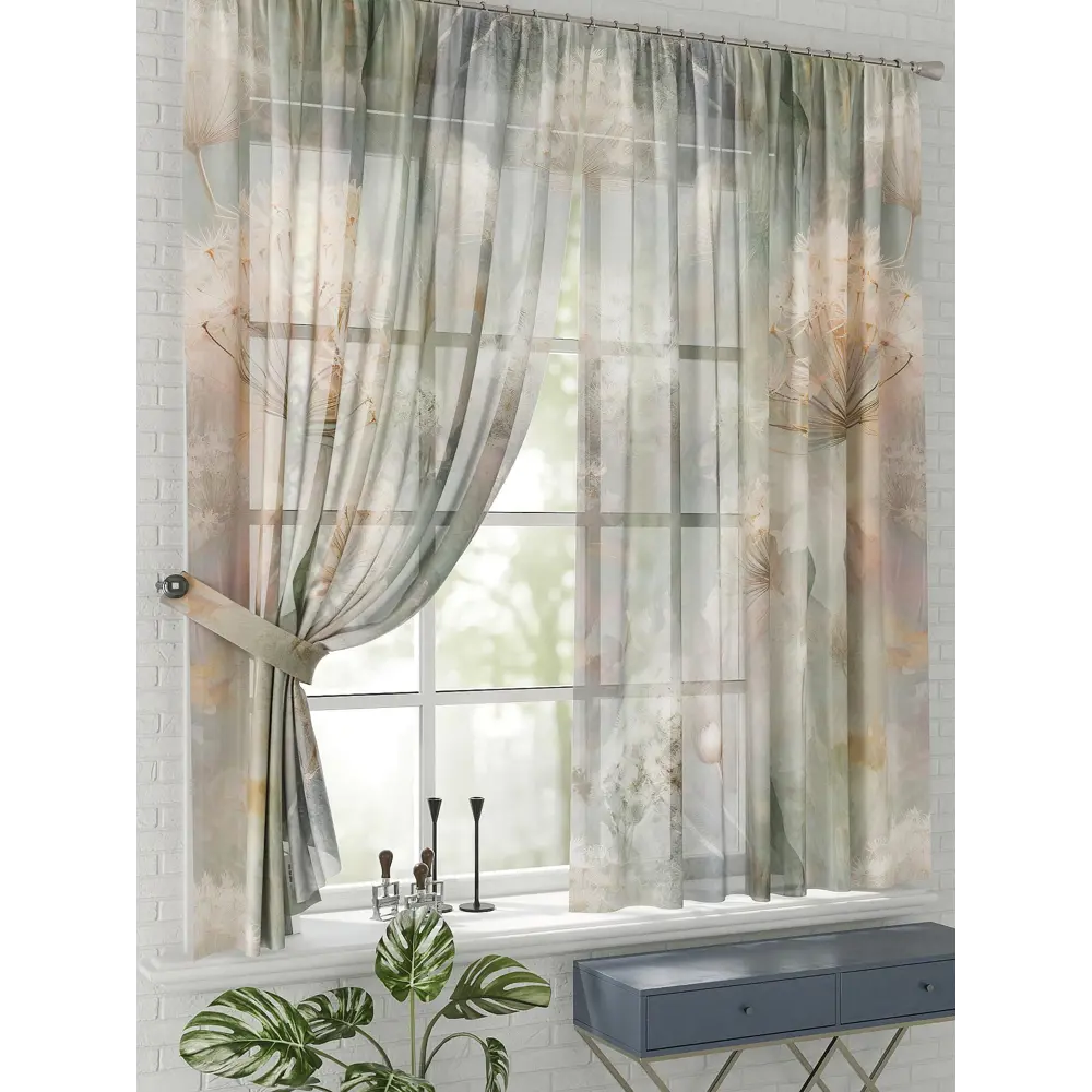 Фото 2 Комплект штор на шторной ленте Comfy Way Карписа 150x170 см цвет бежевый Фото 2 Комплект штор на шторной ленте Comfy Way Карписа 150x170 см цвет бежевый
