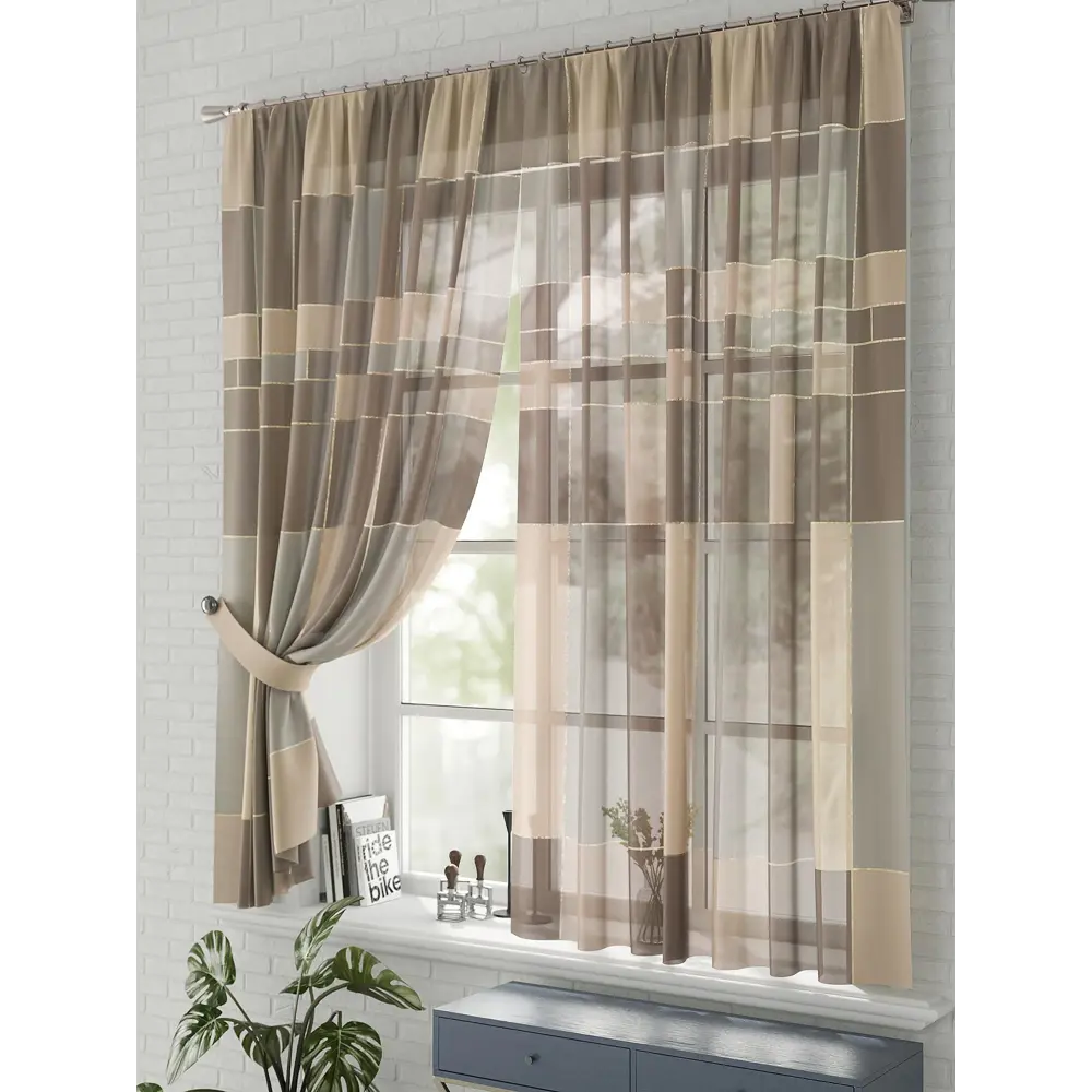 Фото 3 Комплект штор на шторной ленте Comfy Way Вамиот 150x170 см цвет бежевый Фото 3 Комплект штор на шторной ленте Comfy Way Вамиот 150x170 см цвет бежевый
