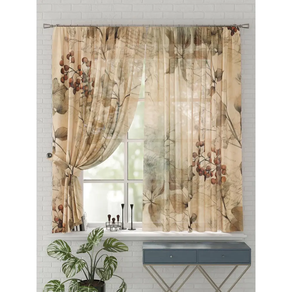 Фото 4 Комплект штор на шторной ленте Comfy Way Пьярос 150x170 см цвет бежевый Фото 4 Комплект штор на шторной ленте Comfy Way Пьярос 150x170 см цвет бежевый
