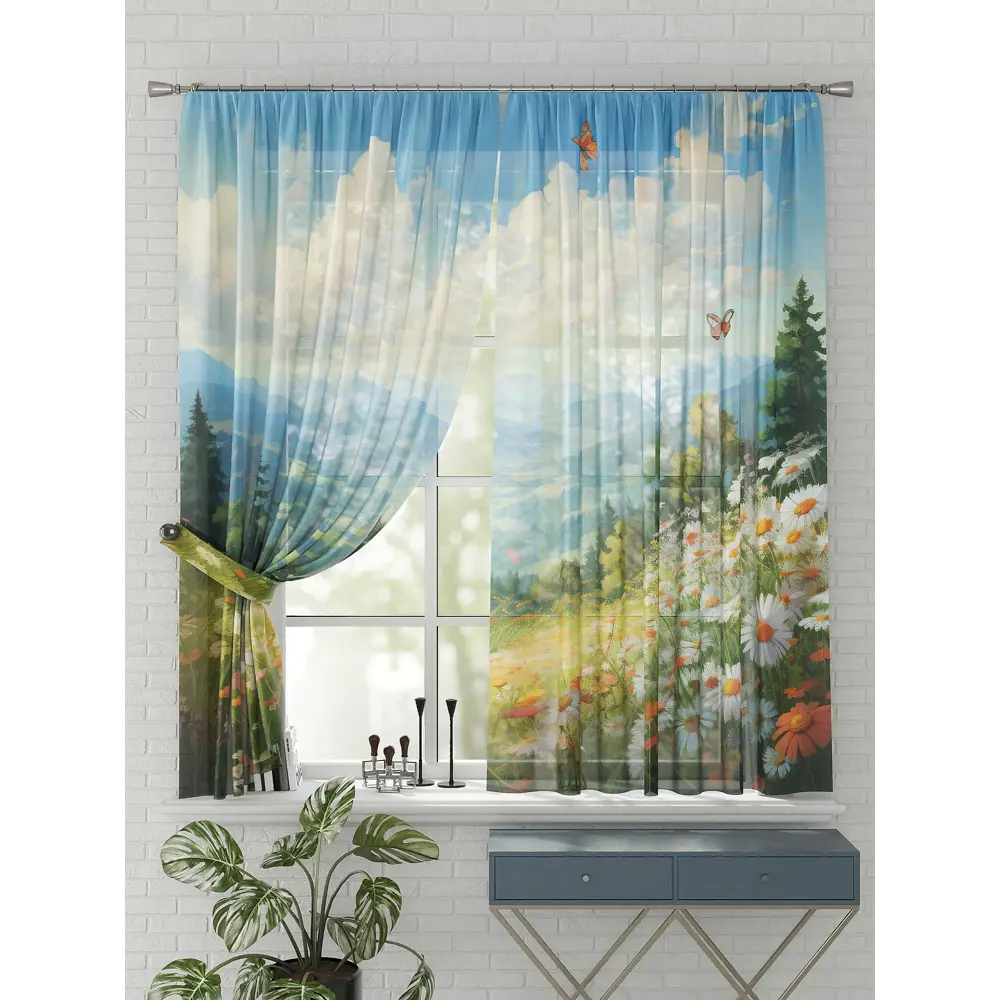 Фото 4 Комплект штор на шторной ленте Comfy Way Шерол 150x170 см цвет белый Фото 4 Комплект штор на шторной ленте Comfy Way Шерол 150x170 см цвет белый