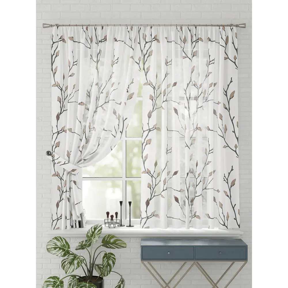 Фото 4 Комплект штор на шторной ленте Comfy Way Кейдиса 150x170 см цвет бежевый Фото 4 Комплект штор на шторной ленте Comfy Way Кейдиса 150x170 см цвет бежевый