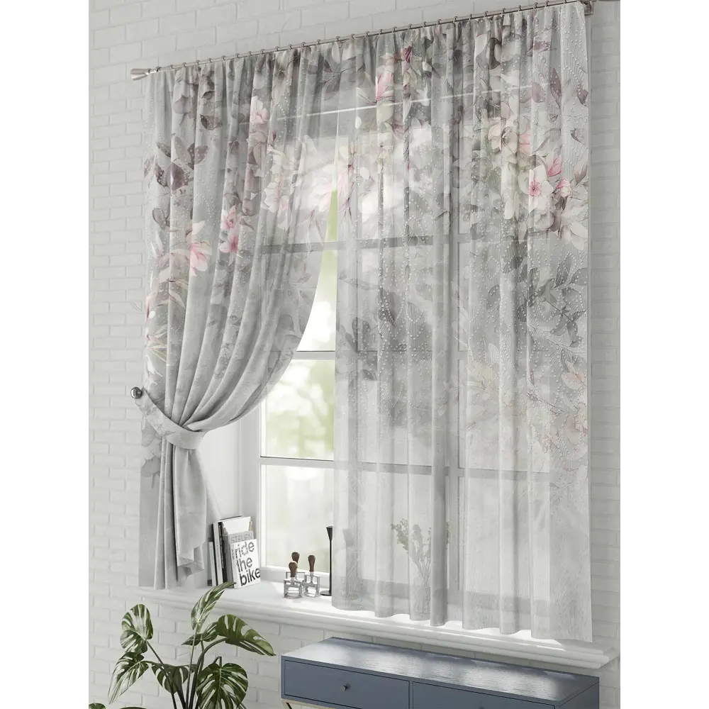 Фото 3 Комплект штор на шторной ленте Comfy Way Филата 150x170 см цвет розовый Фото 3 Комплект штор на шторной ленте Comfy Way Филата 150x170 см цвет розовый