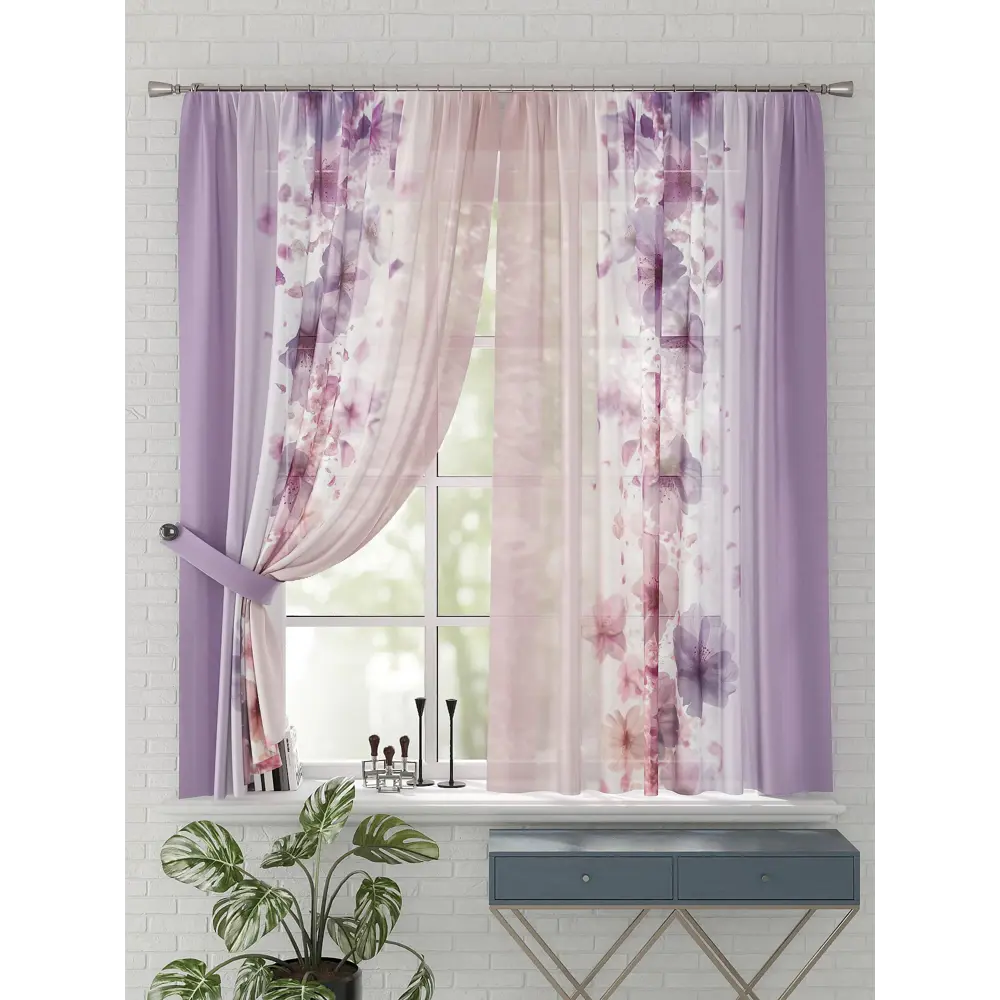 Фото 4 Комплект штор на шторной ленте Comfy Way Акайни 150x170 см цвет белый Фото 4 Комплект штор на шторной ленте Comfy Way Акайни 150x170 см цвет белый