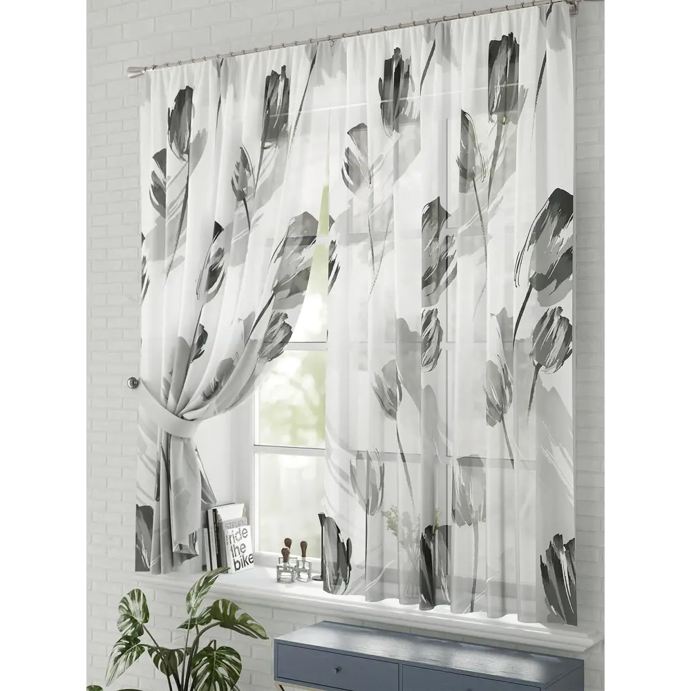 Фото 3 Комплект штор на шторной ленте Comfy Way Карлиса 150x170 см цвет белый Фото 3 Комплект штор на шторной ленте Comfy Way Карлиса 150x170 см цвет белый