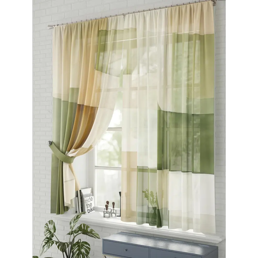 Фото 3 Комплект штор на шторной ленте Comfy Way Санби 150x170 см цвет бежевый Фото 3 Комплект штор на шторной ленте Comfy Way Санби 150x170 см цвет бежевый