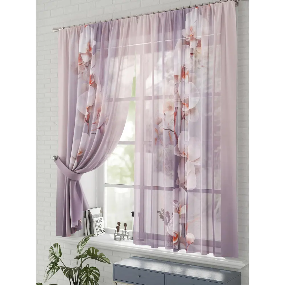 Фото 3 Комплект штор на шторной ленте Comfy Way Ховея 150x170 см цвет розовый Фото 3 Комплект штор на шторной ленте Comfy Way Ховея 150x170 см цвет розовый