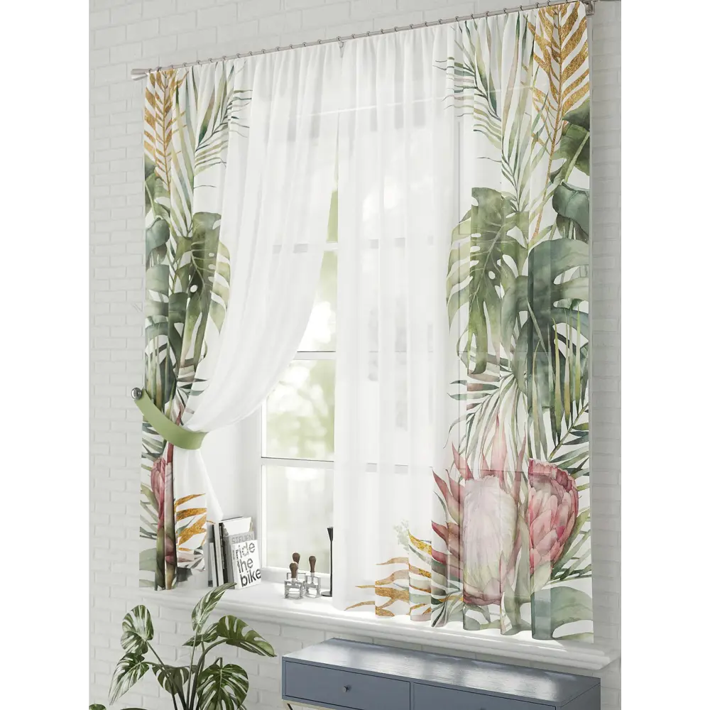 Фото 3 Комплект штор на шторной ленте Comfy Way Антей 150x170 см цвет бежевый Фото 3 Комплект штор на шторной ленте Comfy Way Антей 150x170 см цвет бежевый