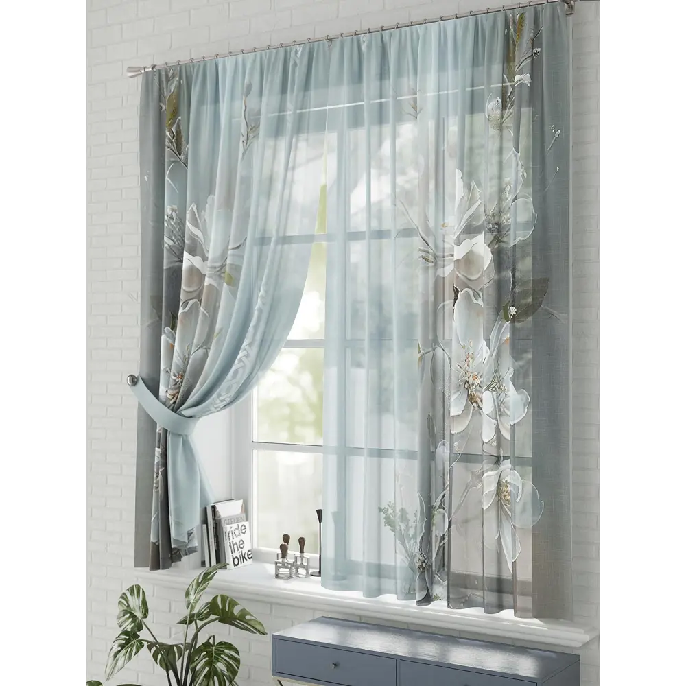 Фото 3 Комплект штор на шторной ленте Comfy Way Хейлес 150x170 см цвет белый Фото 3 Комплект штор на шторной ленте Comfy Way Хейлес 150x170 см цвет белый