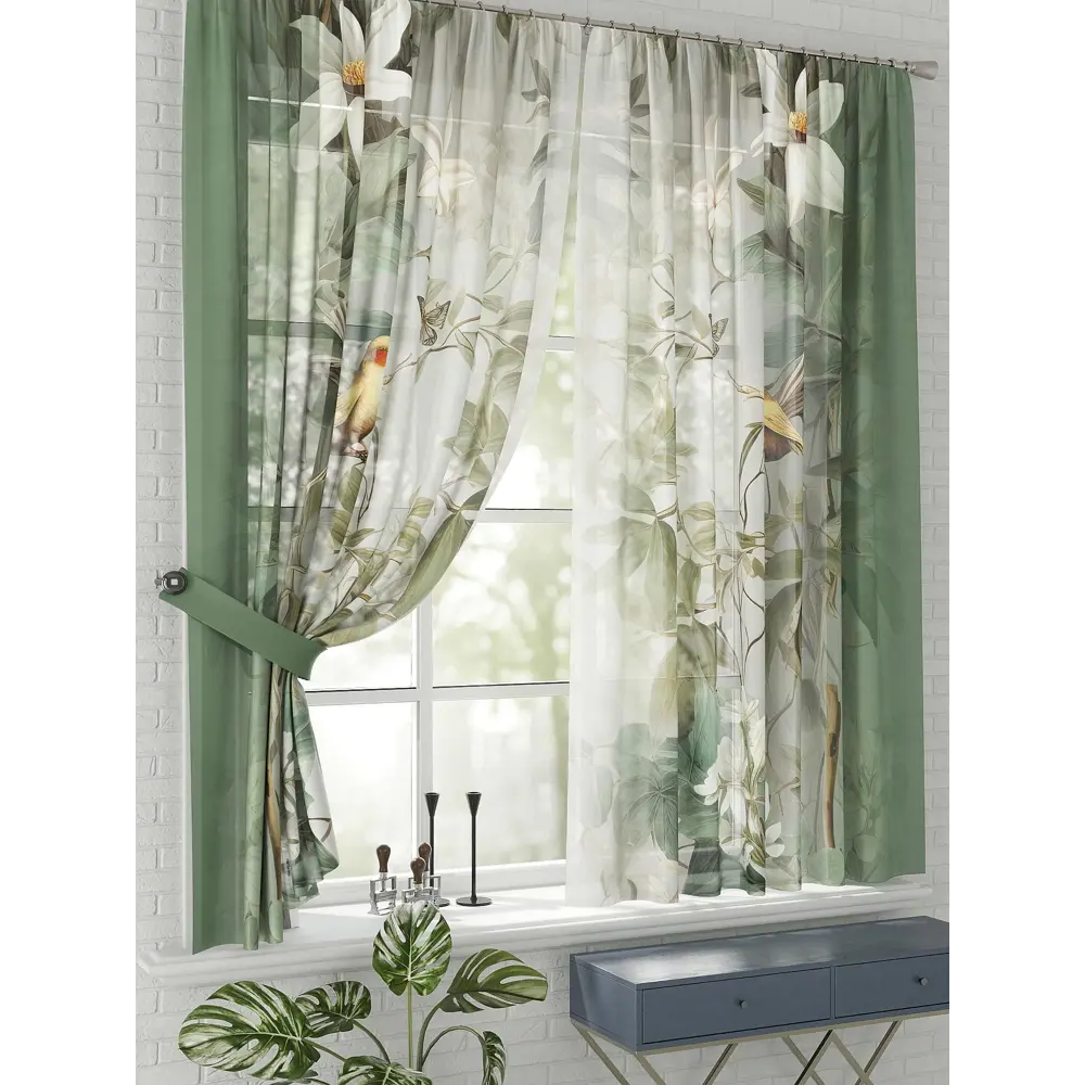 Фото 2 Комплект штор на шторной ленте Comfy Way Дерана 150x170 см цвет бежевый Фото 2 Комплект штор на шторной ленте Comfy Way Дерана 150x170 см цвет бежевый