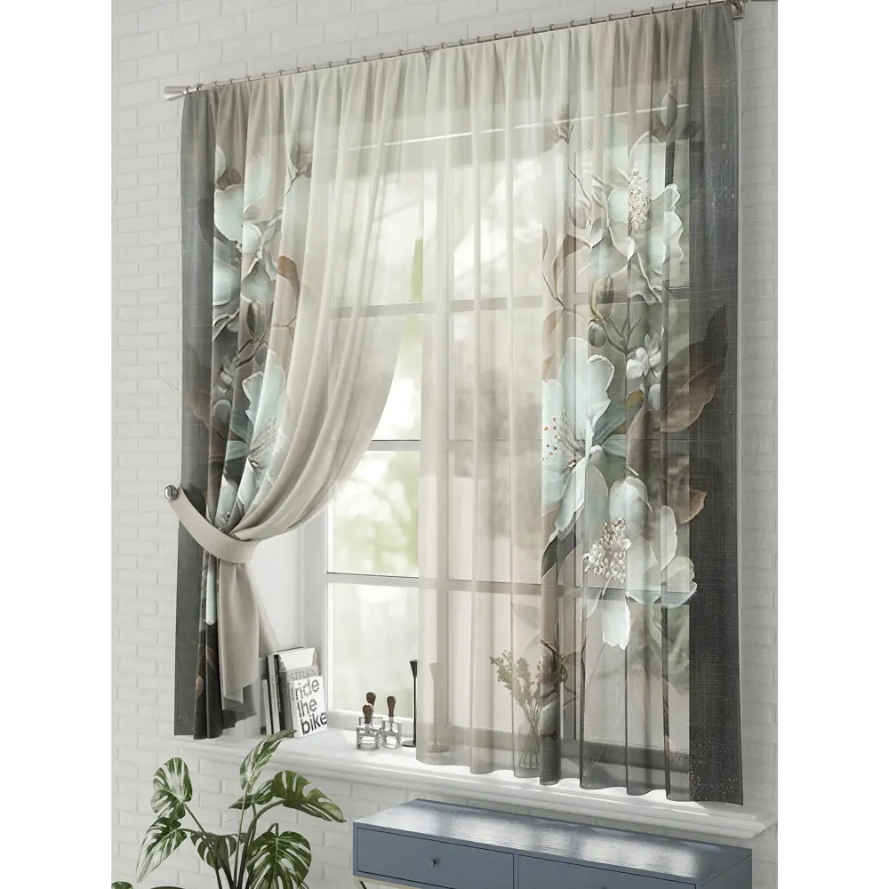 Фото 3 Комплект штор на шторной ленте Comfy Way Криона 150x170 см цвет бежевый Фото 3 Комплект штор на шторной ленте Comfy Way Криона 150x170 см цвет бежевый