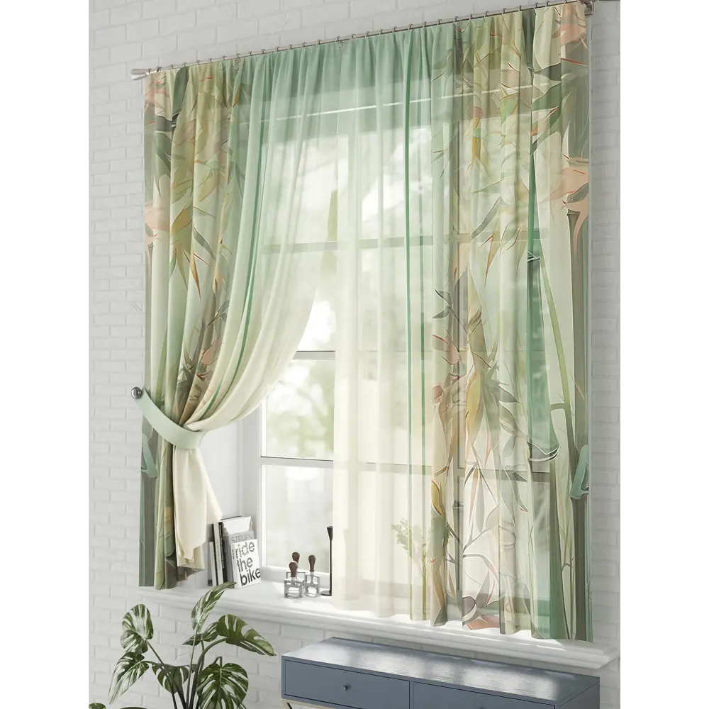 Фото 3 Комплект штор на шторной ленте Comfy Way Микайла 150x170 см цвет бежевый Фото 3 Комплект штор на шторной ленте Comfy Way Микайла 150x170 см цвет бежевый