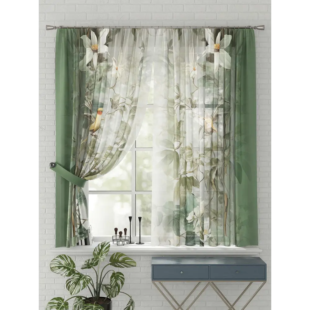 Фото 4 Комплект штор на шторной ленте Comfy Way Дерана 150x170 см цвет бежевый Фото 4 Комплект штор на шторной ленте Comfy Way Дерана 150x170 см цвет бежевый