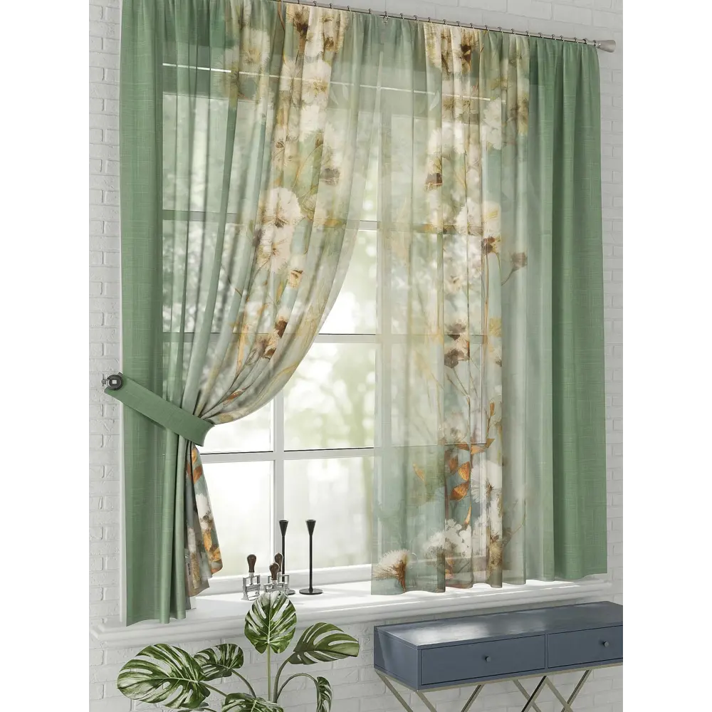 Фото 2 Комплект штор на шторной ленте Comfy Way Астария 150x170 см цвет бежевый Фото 2 Комплект штор на шторной ленте Comfy Way Астария 150x170 см цвет бежевый