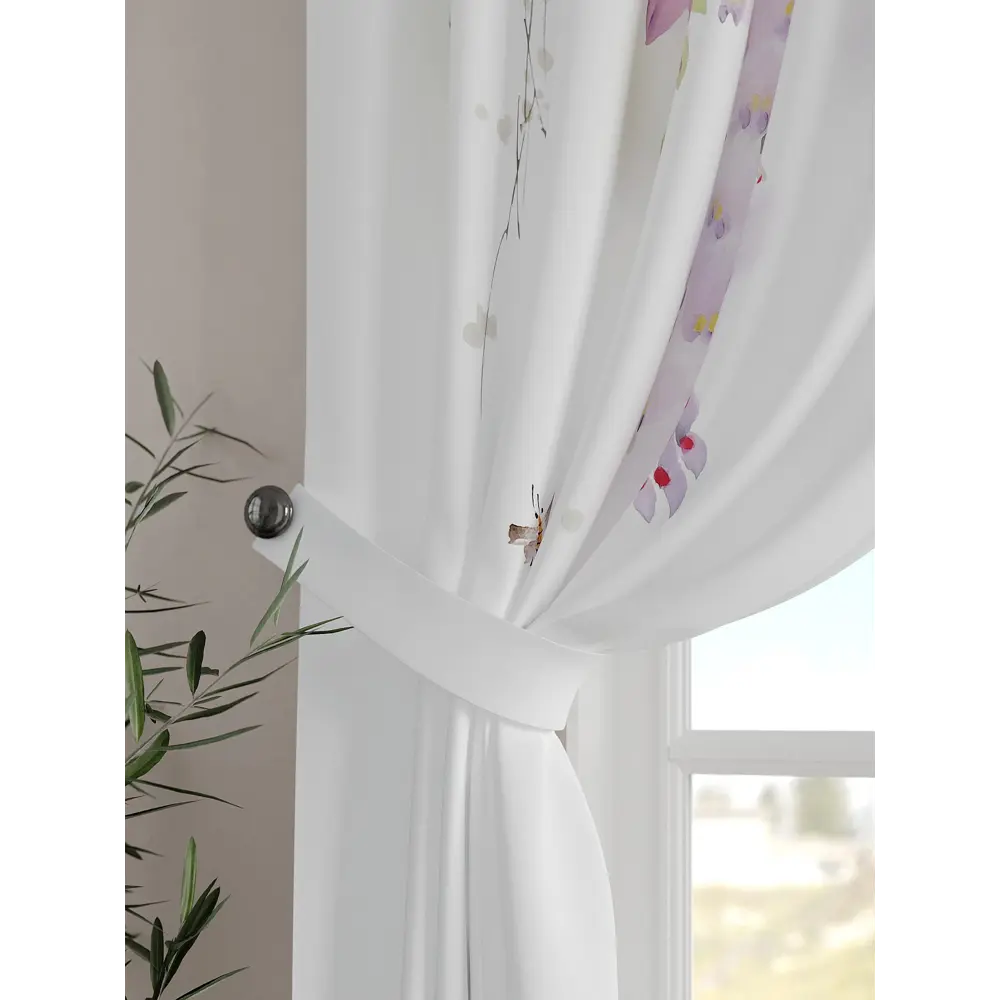 Фото 5 Комплект штор на шторной ленте Comfy Way Ластиро 150x160 см цвет белый Фото 5 Комплект штор на шторной ленте Comfy Way Ластиро 150x160 см цвет белый