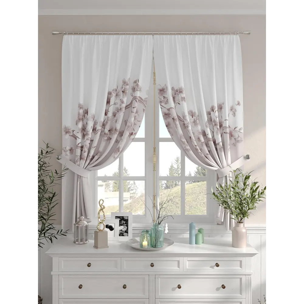 Фото 3 Комплект штор на шторной ленте Comfy Way Фарино 150x160 см цвет бежевый Фото 3 Комплект штор на шторной ленте Comfy Way Фарино 150x160 см цвет бежевый