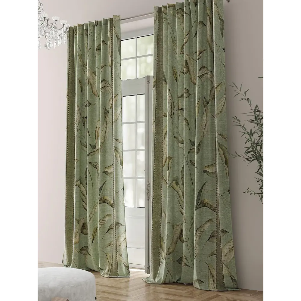 Фото 2 Комплект штор на шторной ленте Comfy Way Фанкрост 150x230 см цвет зеленый Фото 2 Комплект штор на шторной ленте Comfy Way Фанкрост 150x230 см цвет зеленый
