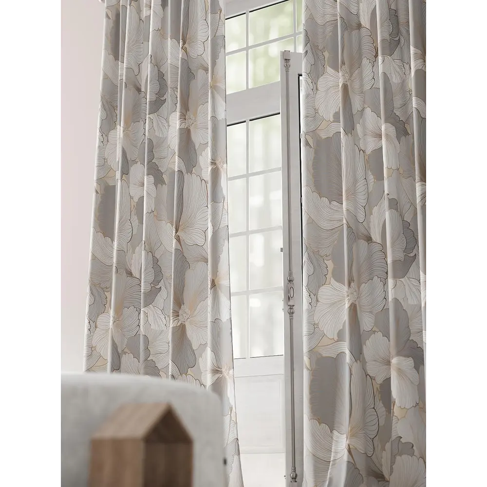 Фото 3 Комплект штор на шторной ленте Comfy Way Марифарин 150x230 см цвет серый Фото 3 Комплект штор на шторной ленте Comfy Way Марифарин 150x230 см цвет серый
