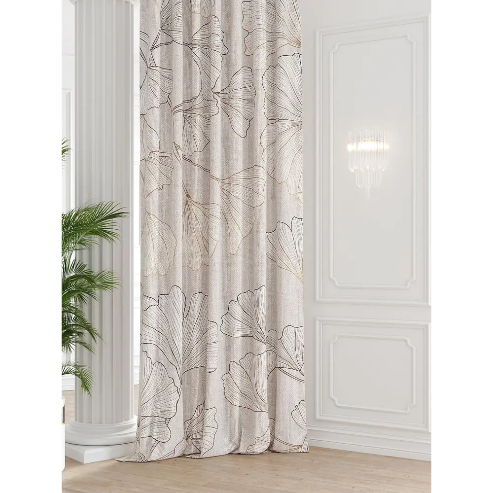 Фото Штора на шторной ленте Comfy Way Фенритос 150x250 см цвет бежевый Фото Штора на шторной ленте Comfy Way Фенритос 150x250 см цвет бежевый