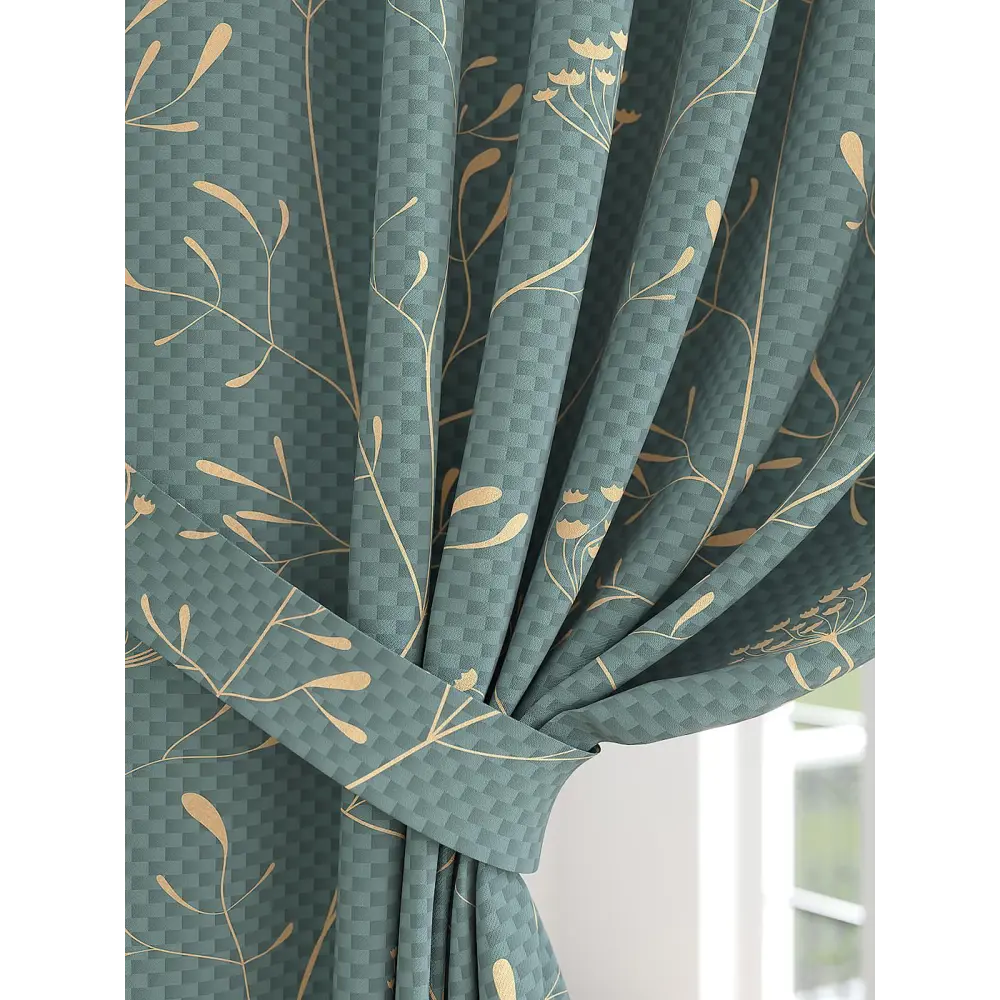 Фото 3 Штора на шторной ленте Comfy Way Ланомерс 150x250 см цвет бирюзовый Фото 3 Штора на шторной ленте Comfy Way Ланомерс 150x250 см цвет бирюзовый