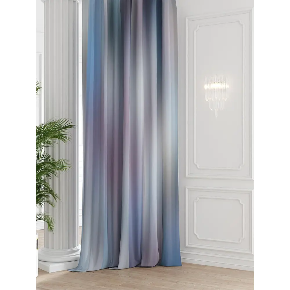 Фото Штора на шторной ленте Comfy Way Рунамилс 150x250 см цвет синий