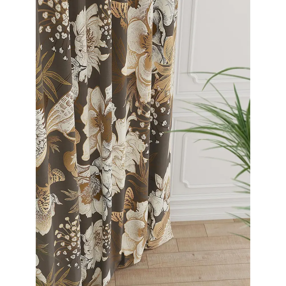 Фото 2 Штора на шторной ленте Comfy Way Римонрол 150x250 см цвет коричневый