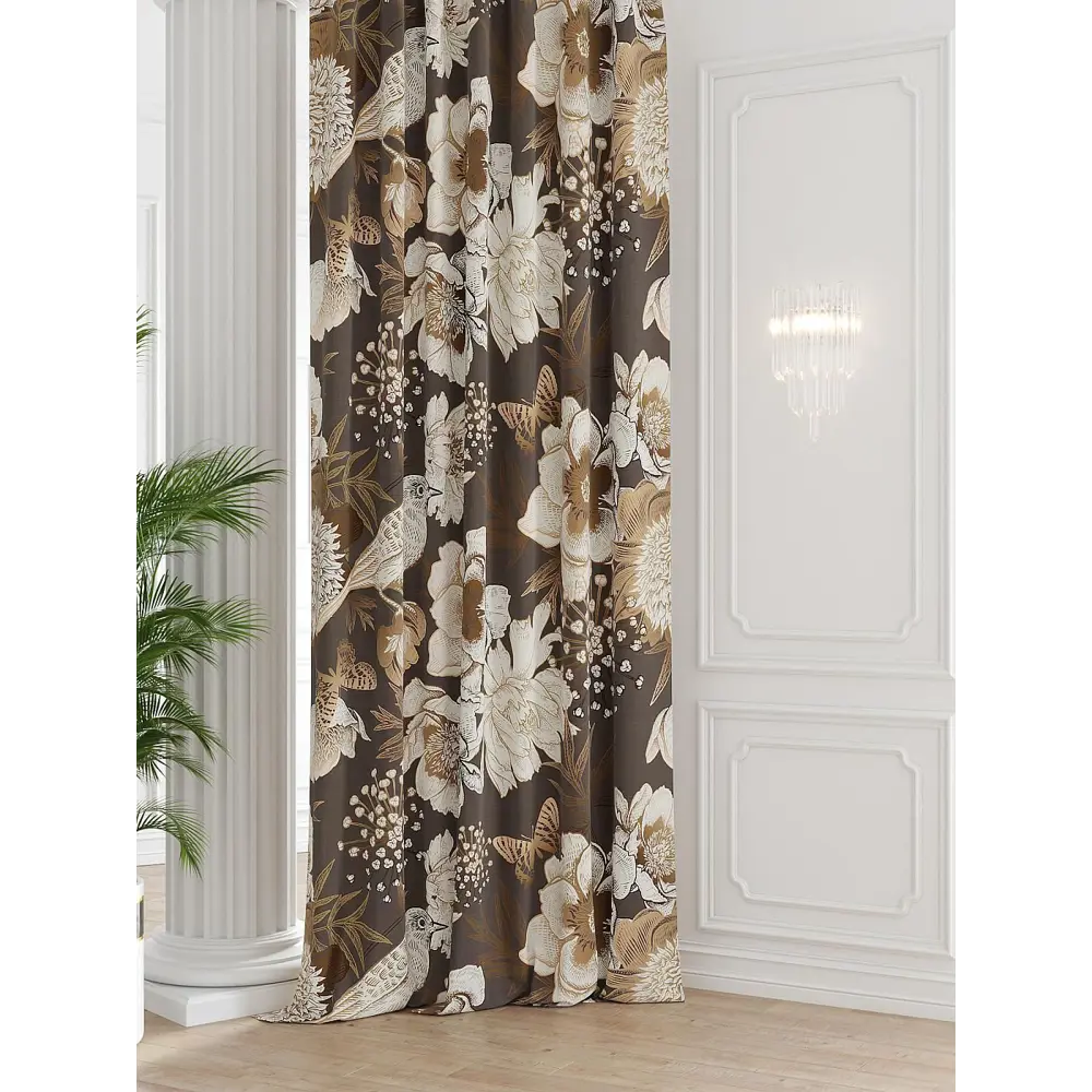 Фото Штора на шторной ленте Comfy Way Римонрол 150x250 см цвет коричневый