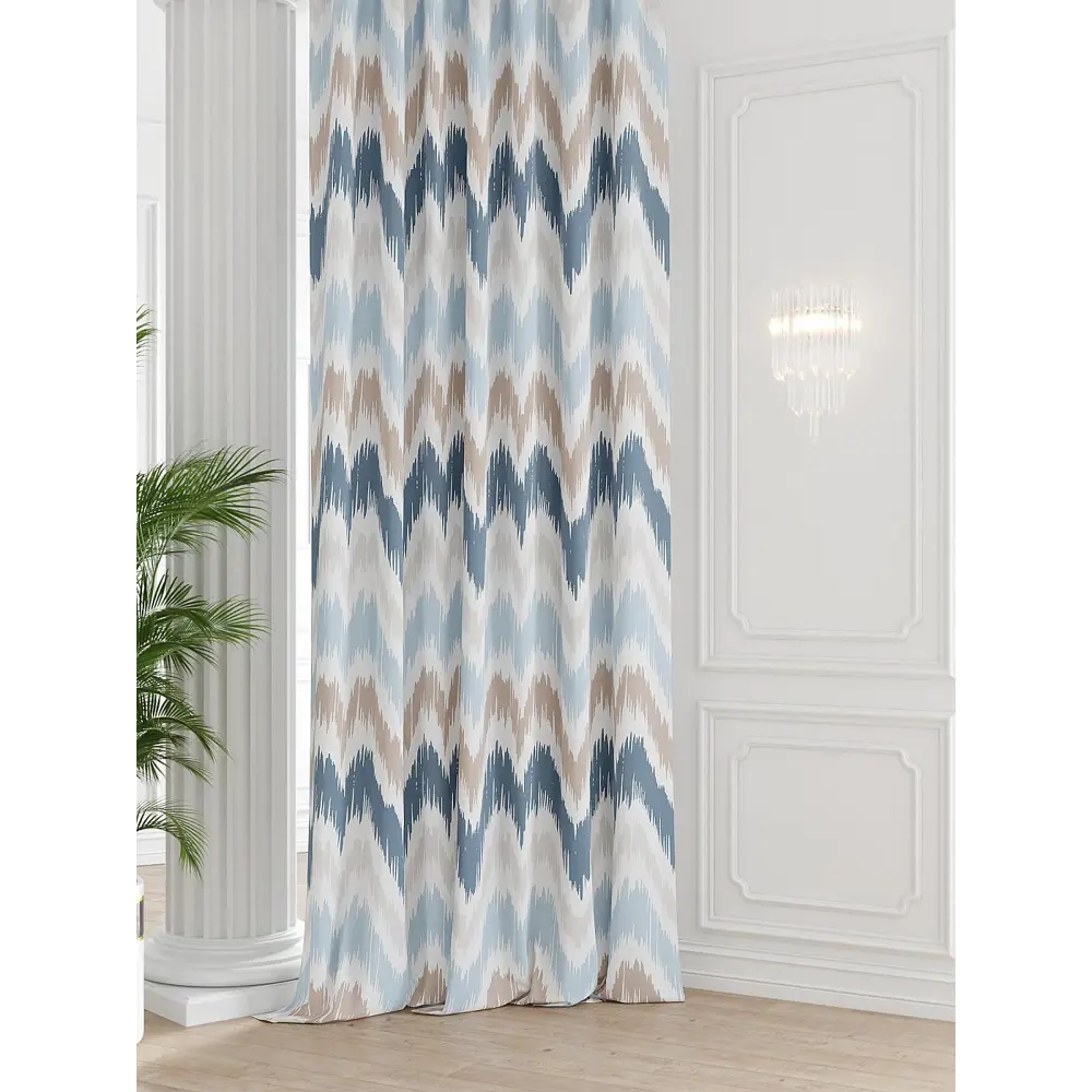 Фото Штора на шторной ленте Comfy Way Мификани 150x250 см цвет бежевый Фото Штора на шторной ленте Comfy Way Мификани 150x250 см цвет бежевый