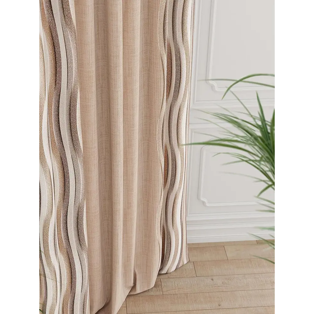 Фото 2 Штора на шторной ленте Comfy Way Лимангир 150x250 см цвет бежевый Фото 2 Штора на шторной ленте Comfy Way Лимангир 150x250 см цвет бежевый