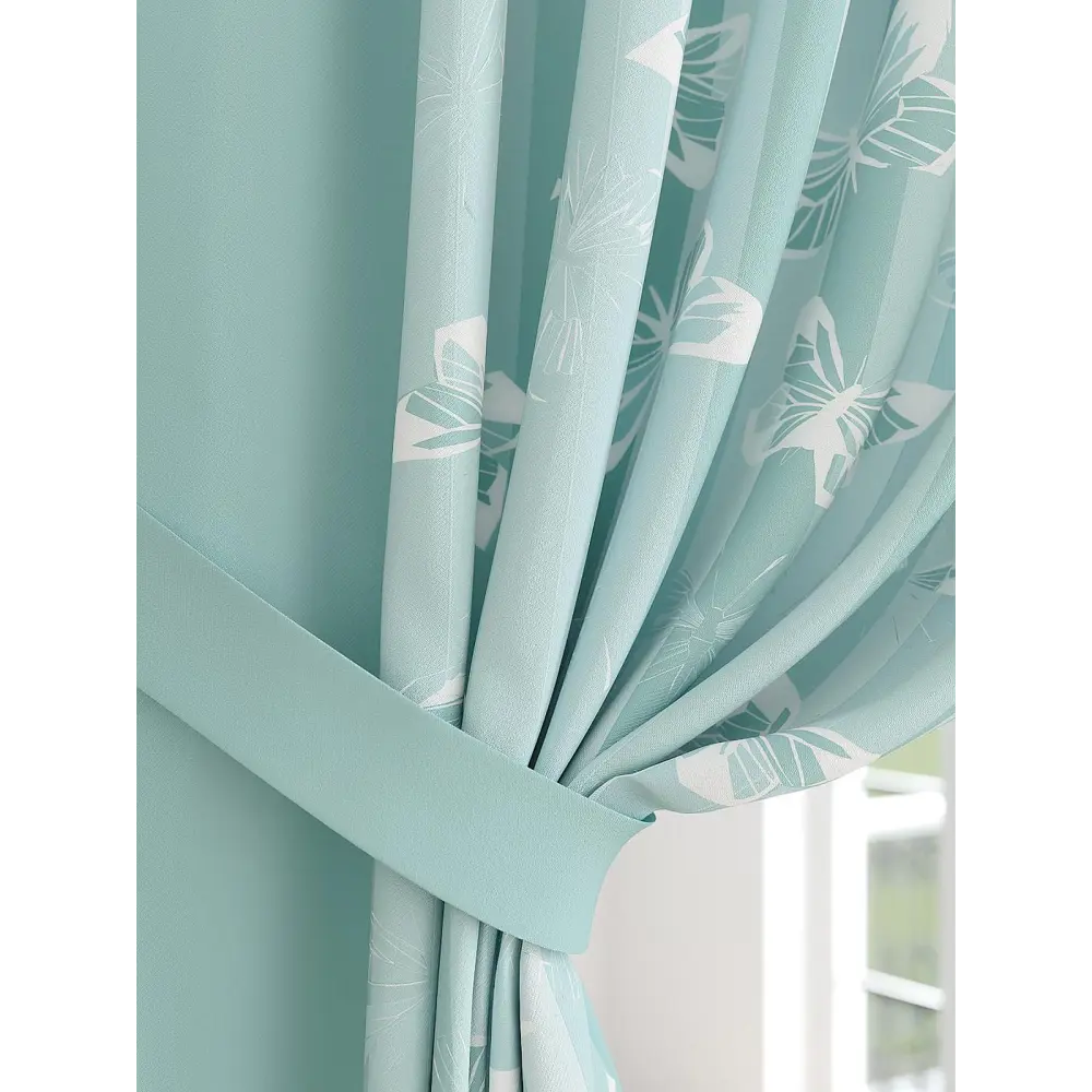 Фото 3 Штора на шторной ленте Comfy Way Бантриас 150x250 см цвет бирюзовый