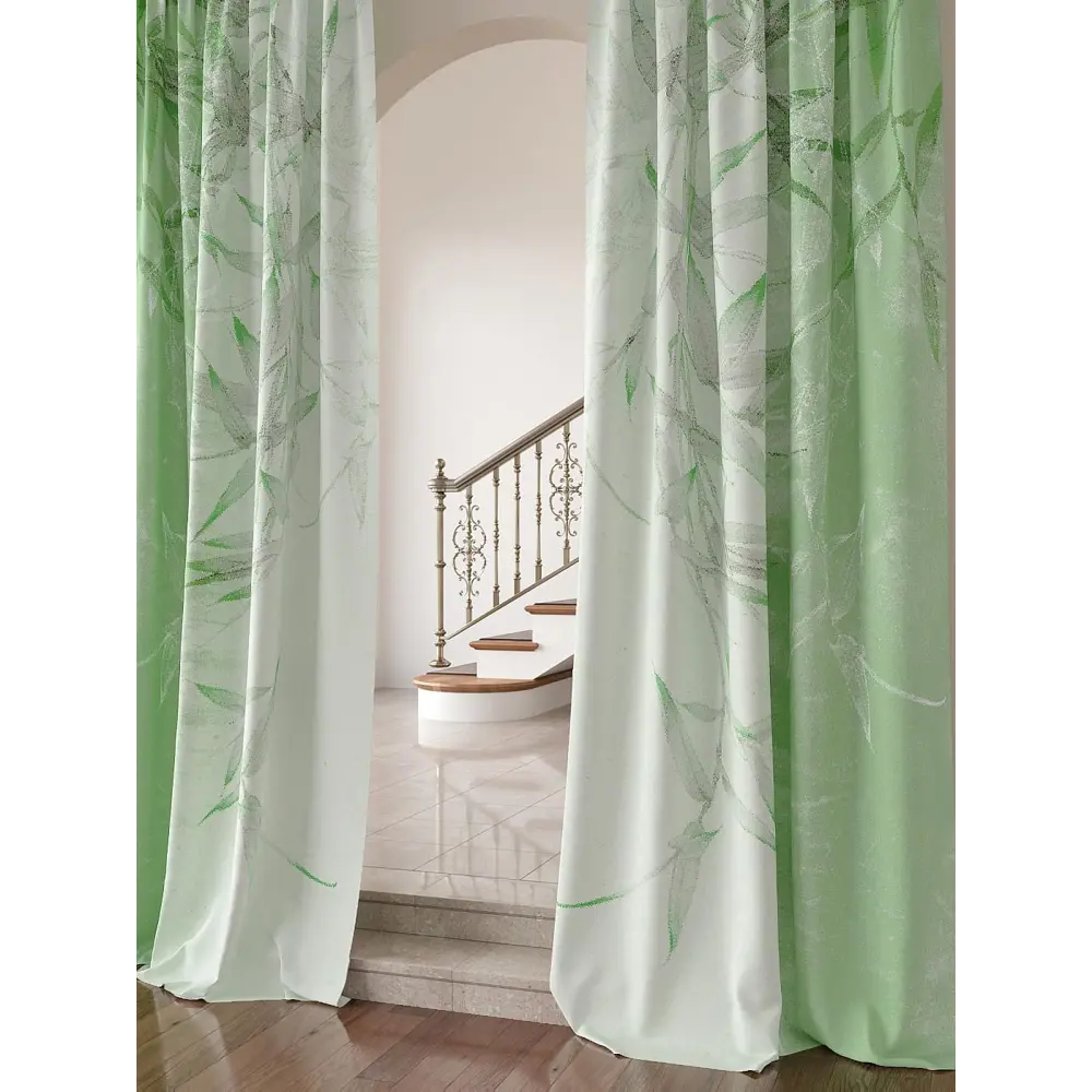 Фото 2 Комплект штор на шторной ленте Comfy Way Хеневирст 150x270 см цвет зеленый Фото 2 Комплект штор на шторной ленте Comfy Way Хеневирст 150x270 см цвет зеленый