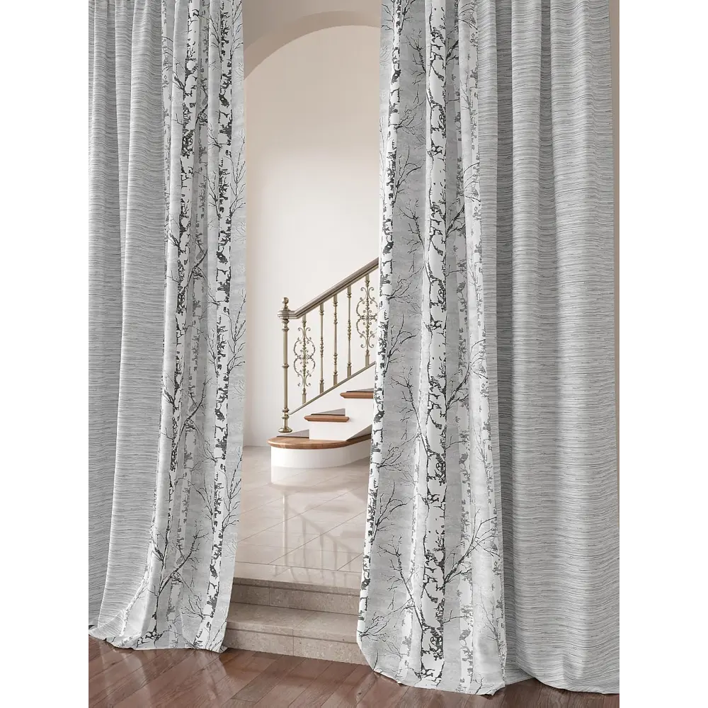 Фото 3 Комплект штор на шторной ленте Comfy Way Брантвирол 150x270 см цвет светло-серый Фото 3 Комплект штор на шторной ленте Comfy Way Брантвирол 150x270 см цвет светло-серый