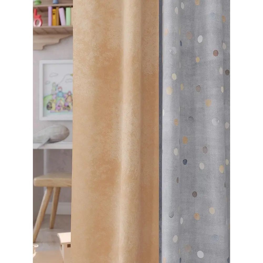 Фото 2 Штора на шторной ленте Comfy Way Гралиса 150x260 см цвет бежевый Фото 2 Штора на шторной ленте Comfy Way Гралиса 150x260 см цвет бежевый