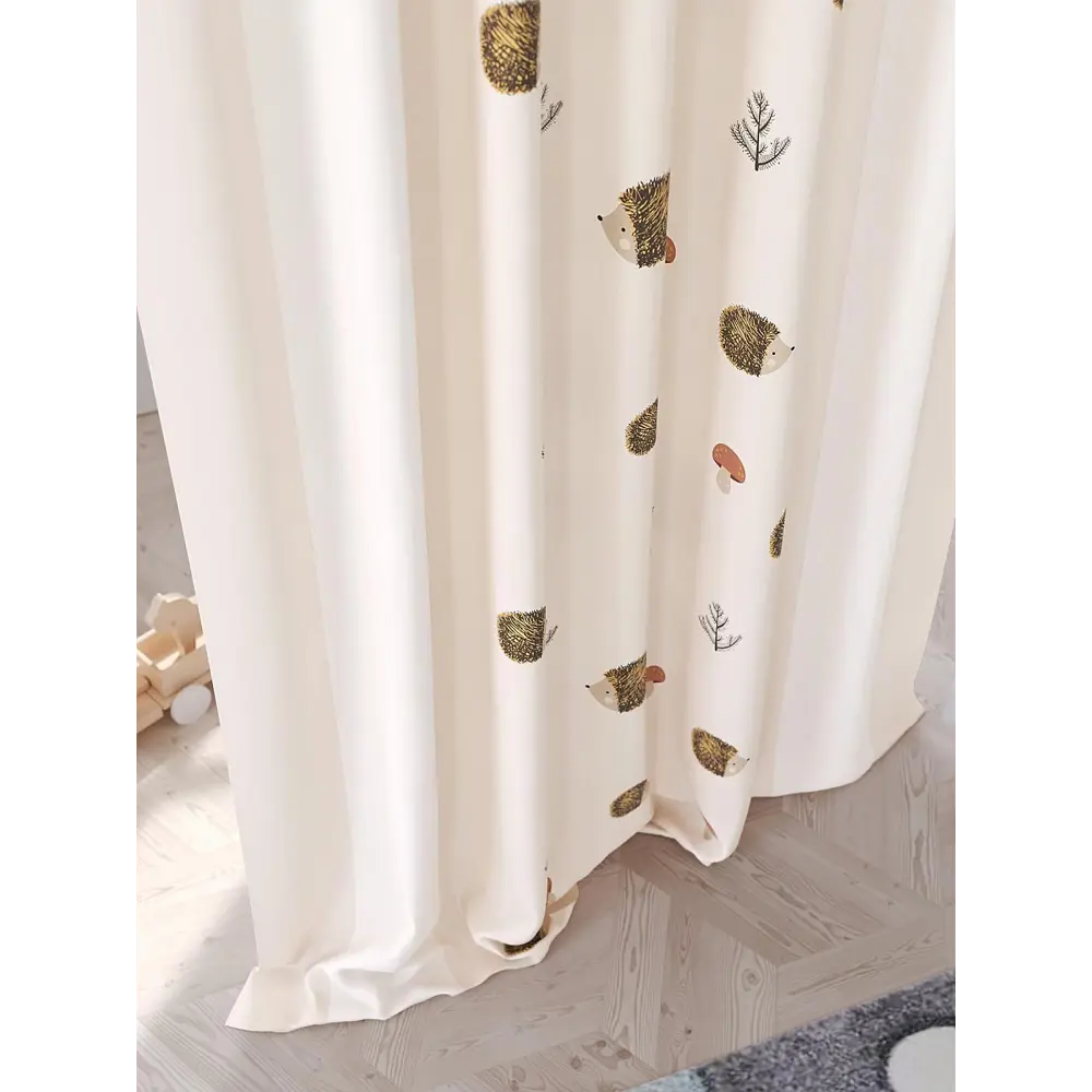 Фото 4 Штора на шторной ленте Comfy Way Ёжики 150x260 см цвет бежевый Фото 4 Штора на шторной ленте Comfy Way Ёжики 150x260 см цвет бежевый