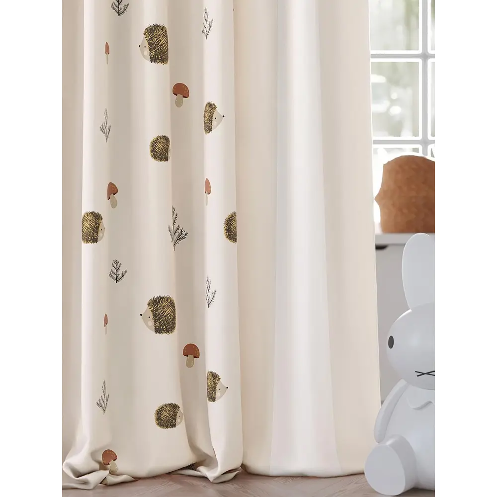 Фото 3 Штора на шторной ленте Comfy Way Ёжики 150x260 см цвет бежевый Фото 3 Штора на шторной ленте Comfy Way Ёжики 150x260 см цвет бежевый