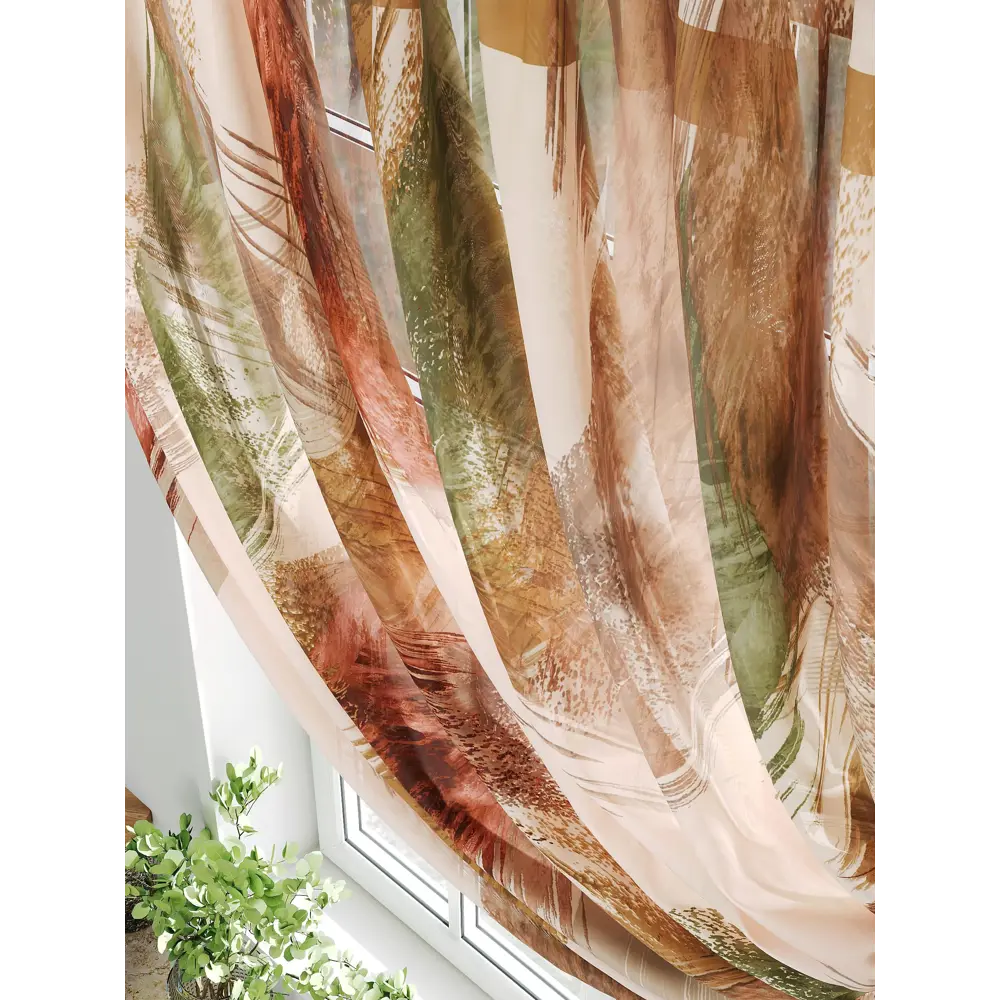 Фото 4 Тюль на шторной ленте Comfy Way Эдиллио 300x150 см цвет бежевый